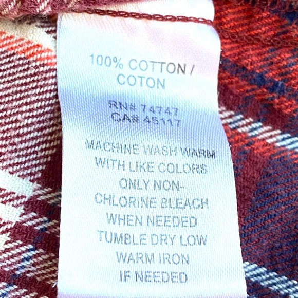 Natural Reflections 2 PACK Long Sleeve Plaid Button Down Shirt Top Large - Picture 8 of 15